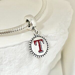 Pandora Texas Rangers Baseball Dangle S925 Silver Charm